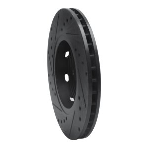 Volvo V40 Brake Rotor (1) - Front Right - R1 Concepts - Drilled & Slotted - Black - `00-`04